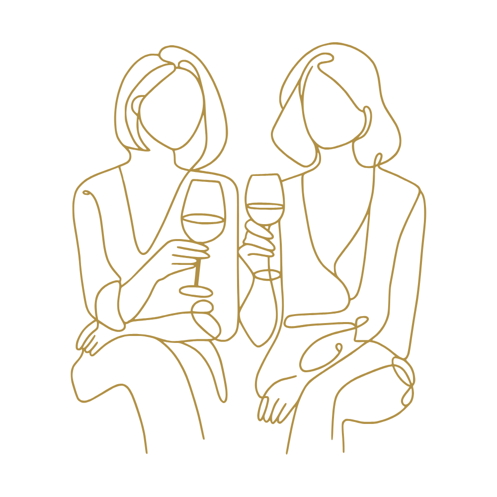 Frauen mit Wein